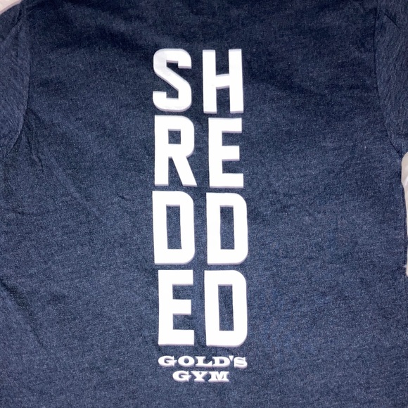 GOLD’S GYM Blue SHREDDED T-Shirt - Picture 8 of 11